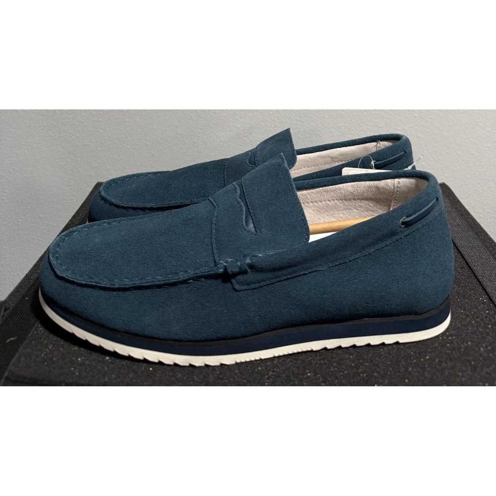 SWIMS Kristin Blue Penny Loafers Slip On Moccasins Boat/Deck Shoes Mens 7 NEW